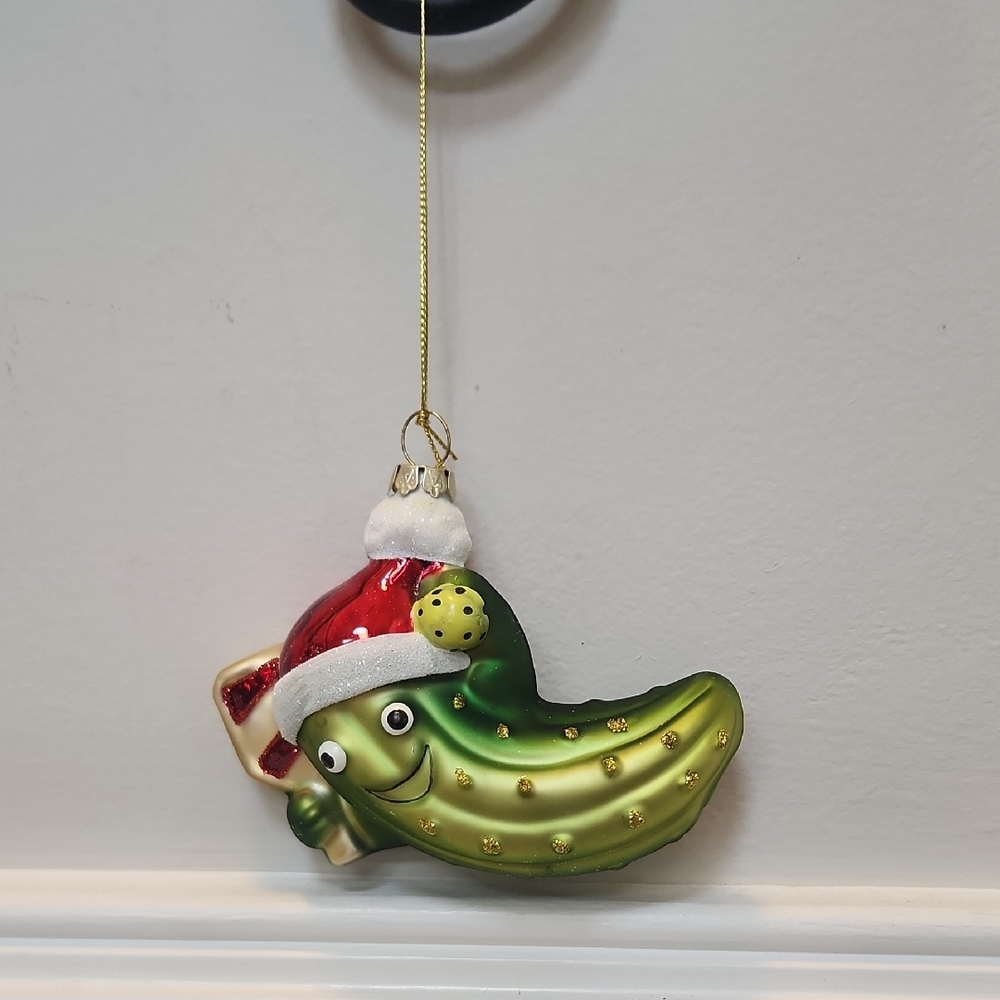 Pickleball Santa Ornament - Festive Green - Picture 4 of 6